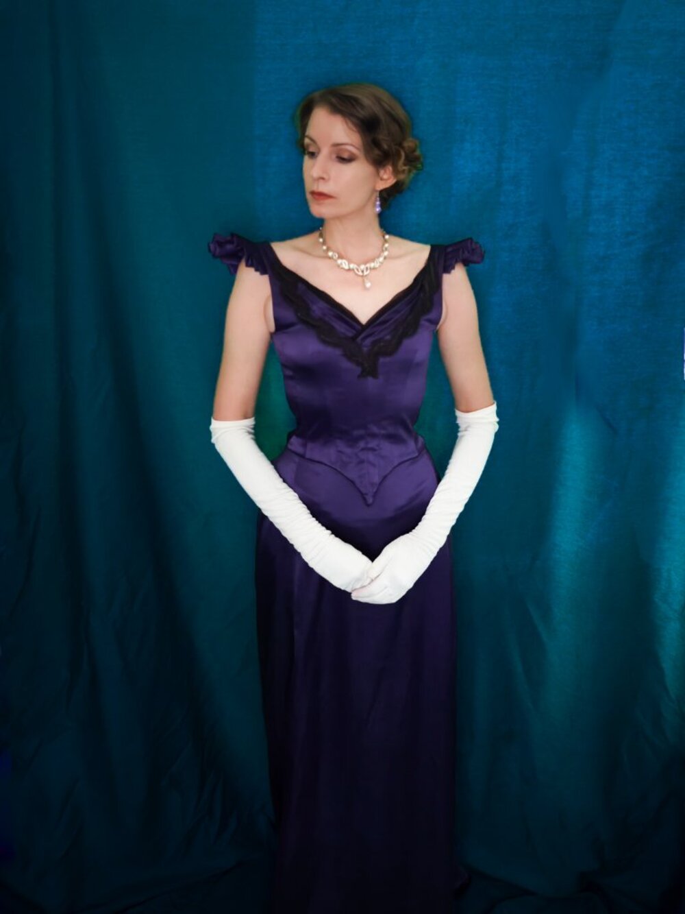 Victorian Gothic Princess Satin Ballgown